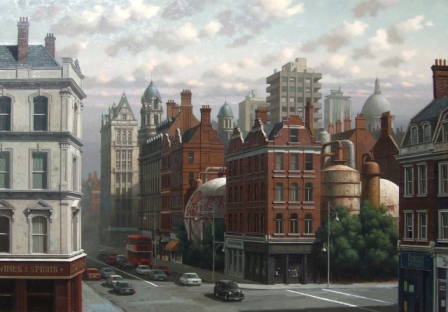 &quot;Oil Avenue&quot;, óleo s / madera, 85 x 112 cm.