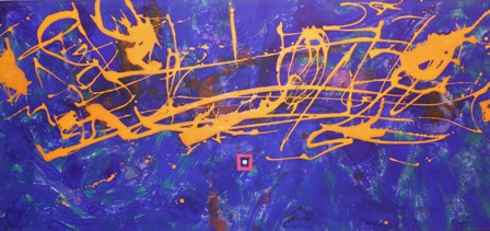 &quot;Relámpagos&quot;, mixta s / t, 47 x 100 cm.