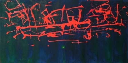&quot;Dancing the canvas&quot;, mixta s / t, 50 x 100 cm.