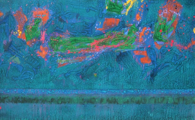 &quot;Green Vibe&quot;, mixta s / t, 97 x 162 cm.