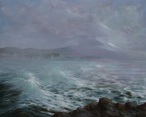 &quot;Luz de mañana (Sitges)&quot;, óleo s / t, 130 x 162 cm.