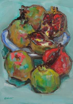 &quot;Granadas&quot;, óleo s / m, 35 x 20 cm.