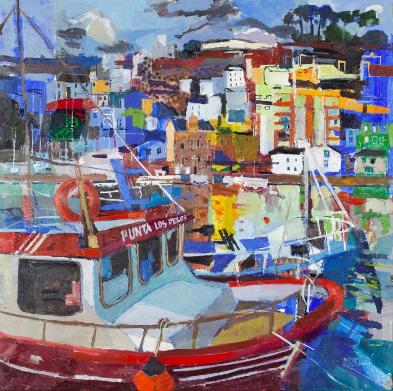 &quot;Pelos de punta&quot;, mixta s / t, 80 x 80 cm.