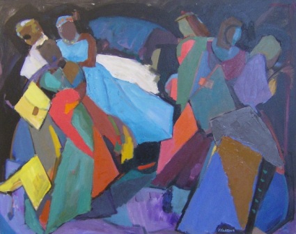 &quot;Dança gitana&quot;, óleo s / t, 73 x 92 cm.